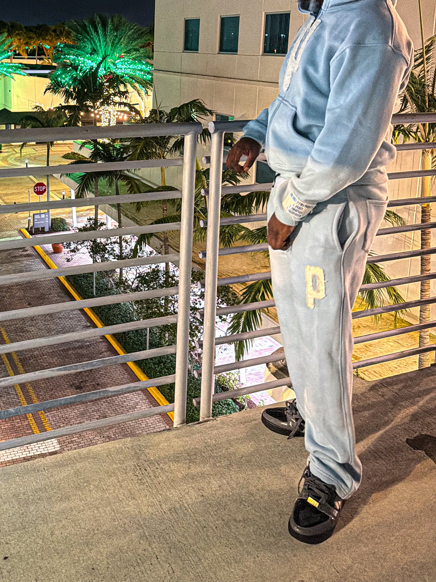 Blue “P” Sweats